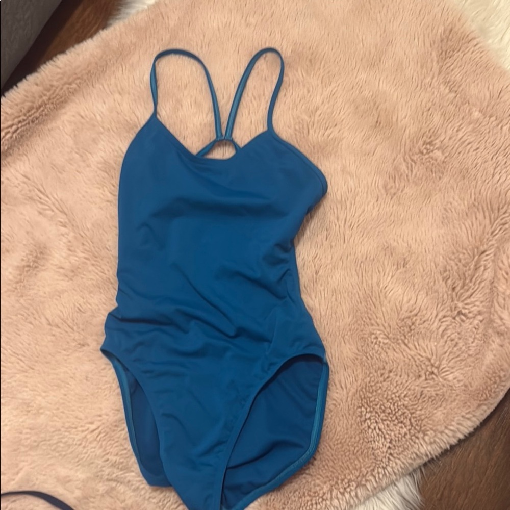 TYR Teal Swimsuit with Black Logo